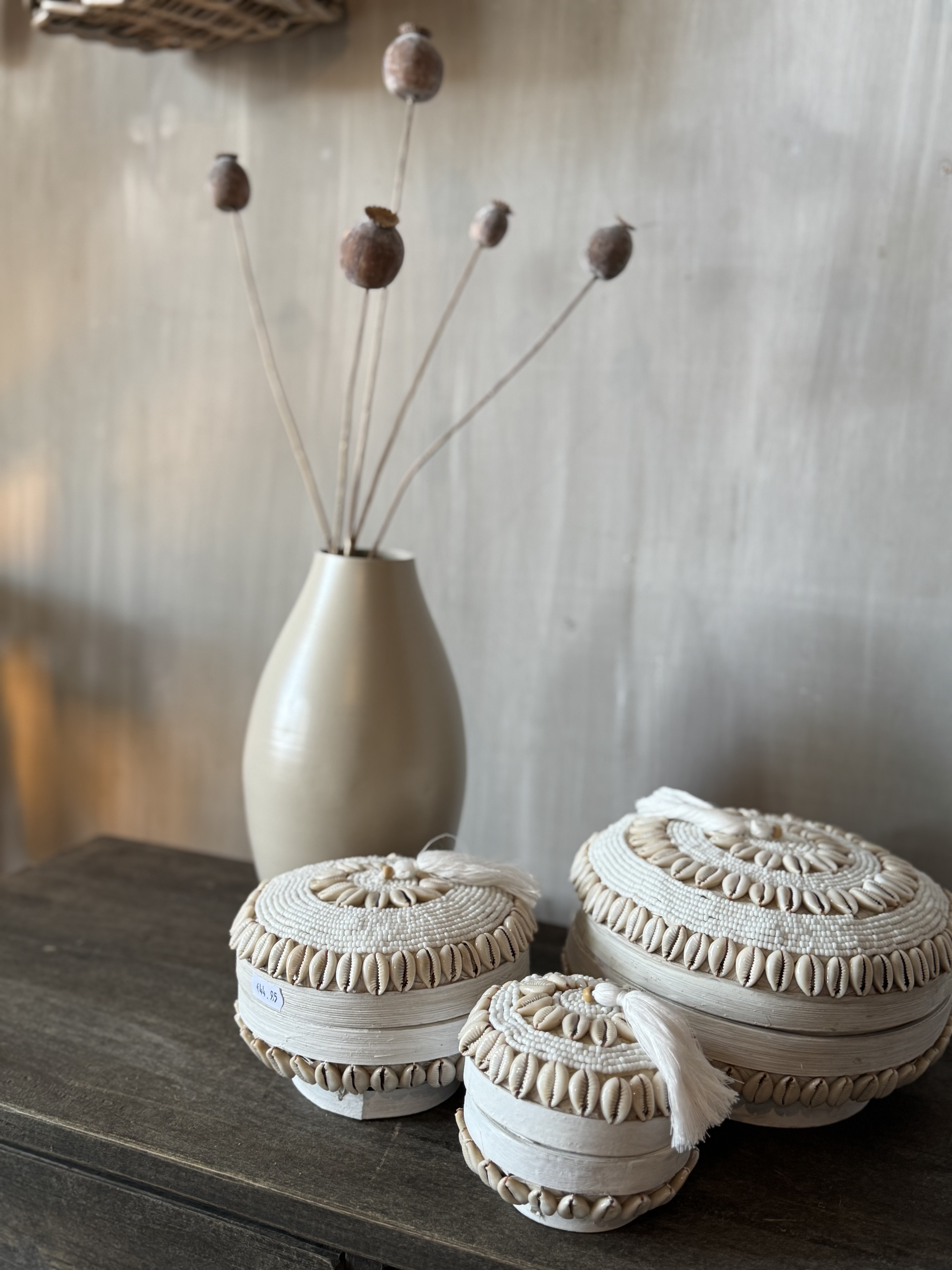 Schelpen bakje met deksel - M