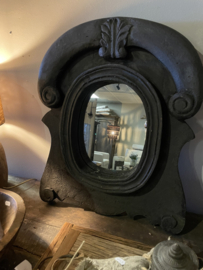 Prachtige ossenoog spiegel in een donkergrijze kleur