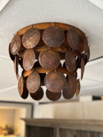 Plafondlamp ronde schijf - roest