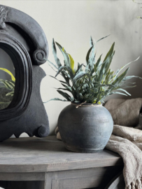 Prachtige ossenoog spiegel in een donkergrijze kleur