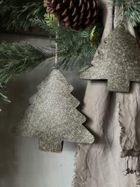 Metalen kerstboom oud goud L