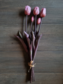 Zijde tulpen - donkerroze