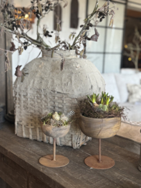 Houten schaaltje op voet M