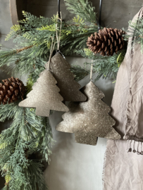 Metalen kerstboom oud goud L