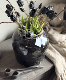 Zwarte tulpen bos - zijde