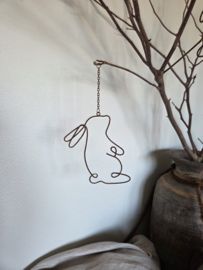 Konijn ijzerdraad hanger