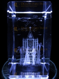 Kristalglazen laserblok in 3d: Trouwerij / Bruiloft / Huwelijk