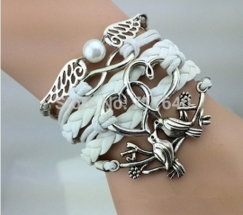 Armband: Angel Wings Infinity Heart to Heart Dove