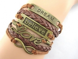 Armband Love E: Infinity Dream Believe Love