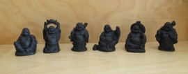 Happy Boeddha zwart, 6 stuks