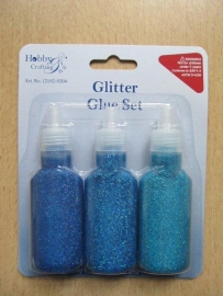 Glitter Glue Set blauw 