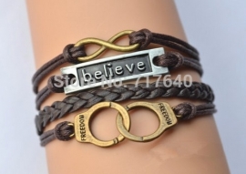 Armband: Infinity Handcuff Believe