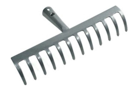 Tuinhark robuust blauw zonder steel 12 tands Schwan