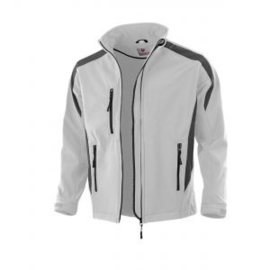 Softshell werkjas wit/grijs maat L Qualitex