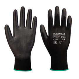 Handschoen zwart nylon Port West met Pu coating A120