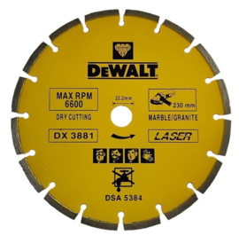 Zaagblad diamant DX3881 -- 230 x 22.23 mm Dewalt