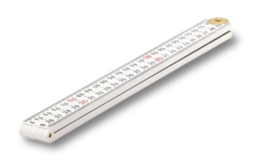 Timmermansduimstok Sola 1 mtr. kunststof, wit