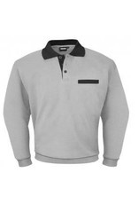 Polo sweater wit/grijs maat M