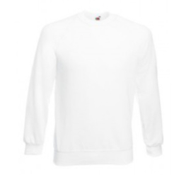 Witte sweater, ronde hals 280 gr/m2 maat M