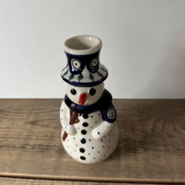 Sneeuwpop kandelaar 16 cm