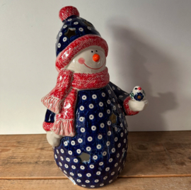 Bunzlau Sneeuwpop  windlicht XL h.35 cm