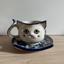Bunzlau Kattenkopje en schotel H16-2273