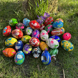 Handbeschilderde Paaseieren Poolse folklore 6 cm