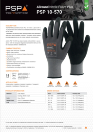 Arbeitshandschuhe PSP 10-570 Allround Nitrile Foam Plus, Schwarz