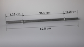 Massieve kruiwagen as 'dubbel wiel', gegalvaniseerd (62,5 cm)