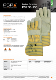 Guantes de trabajo «Americano» PSP 33-155 Corium Canadian – Piel de vacuno (1,1 – 1,2 mm) – Solo en talla 10 / XL
