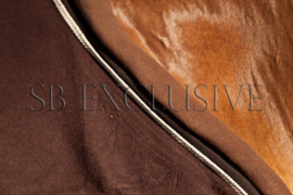 Luxe suede fleece paarden statiedeken, donker bruin