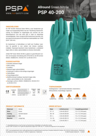 Werkhandschoenen PSP 40-200 Chemical / Allround Green Nitrile