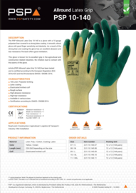 Gants de travail PSP 10-140 Allround Latex Grip, vert/jaune