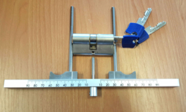 Cilindermeter - Aluminium - Profielcilinders eenvoudig opmeten tot max. 90/90 mm