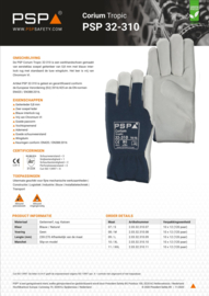 Work Gloves PSP 32-310 Corium Tropic, Nappa Leather, Blue / Grey