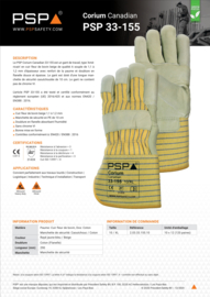 Guantes de trabajo «Americano» PSP 33-155 Corium Canadian – Piel de vacuno (1,1 – 1,2 mm) – Solo en talla 10 / XL
