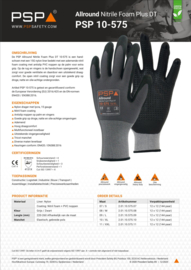 Work Gloves PSP 10-575 Allround Nitrile Foam Plus with Studs, Black