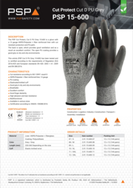 Guantes de trabajo resistentes a cortes PSP 15-600 Cut Protect D - PU 13GG