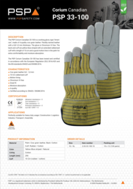 Gants de travail 'Américain' PSP 33-100 Corium Canadian, Cuir fleur de vache (0,8 - 1,0 mm) - Seulement en taille 10 / XL