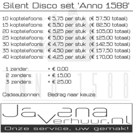 Te huur: Complete Silent Disco set 'Anno 1588'