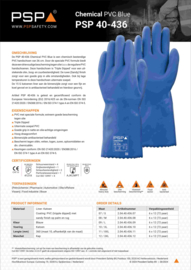 Chemical resistant work gloves PSP 40-436 Chemical PVC Blue 36 cm