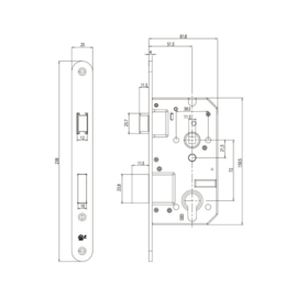 S2 veiligheidsinsteekslot RVS, DN50/PC72, LR