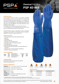 Guantes de trabajo resistentes a productos químicos PSP 40-466 Chemical PVC Blue 66 cm