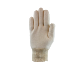 Cotton work gloves PSP 20-220 Interlock Ecru Cuff 280 gr (per bag of 12 pairs)