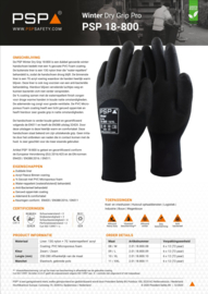Work Gloves PSP 18-800 Winter Dry Grip Pro, Black