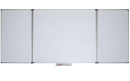 Vijfvlaks whiteboard MAULstandaard, 100 x 150/300 cm, gelakt staal