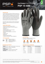 Guantes de trabajo resistentes a cortes PSP 15-600 Cut Protect D - PU 13GG