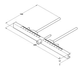 Cilindermeter - Aluminium - Profielcilinders eenvoudig opmeten tot max. 90/90 mm