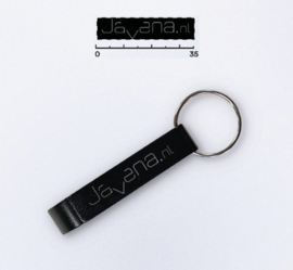 Javena keychain bottle opener/can opener - black - Engraving: Javena.nl