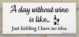 Tekstbord A day without wine (hout)